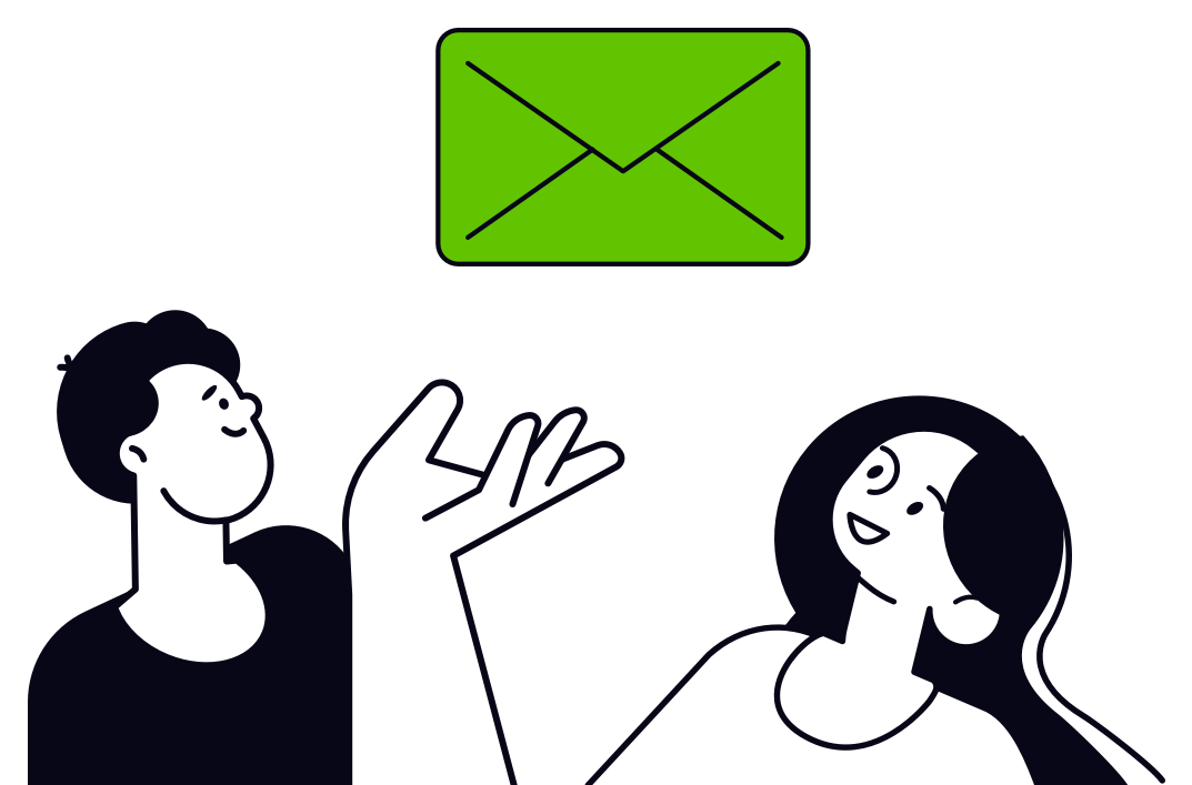 Image of people working together on email