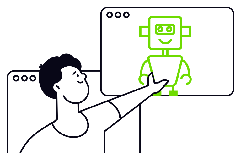 Image of a person interacting with AI