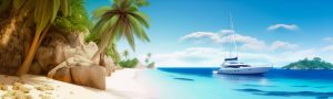 Final, modified version of an AI-generated beach image