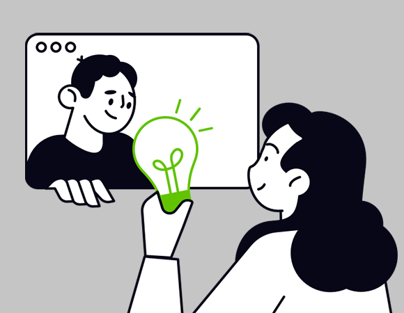 Illustration of people sharing ideas