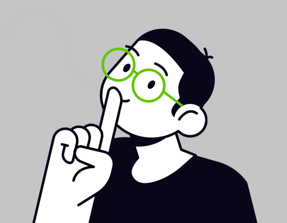 Illustration of a man making shh gesture