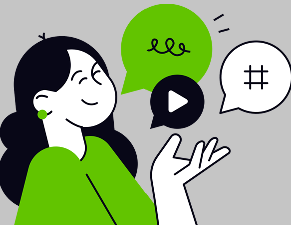 Illustration of a woman communicating