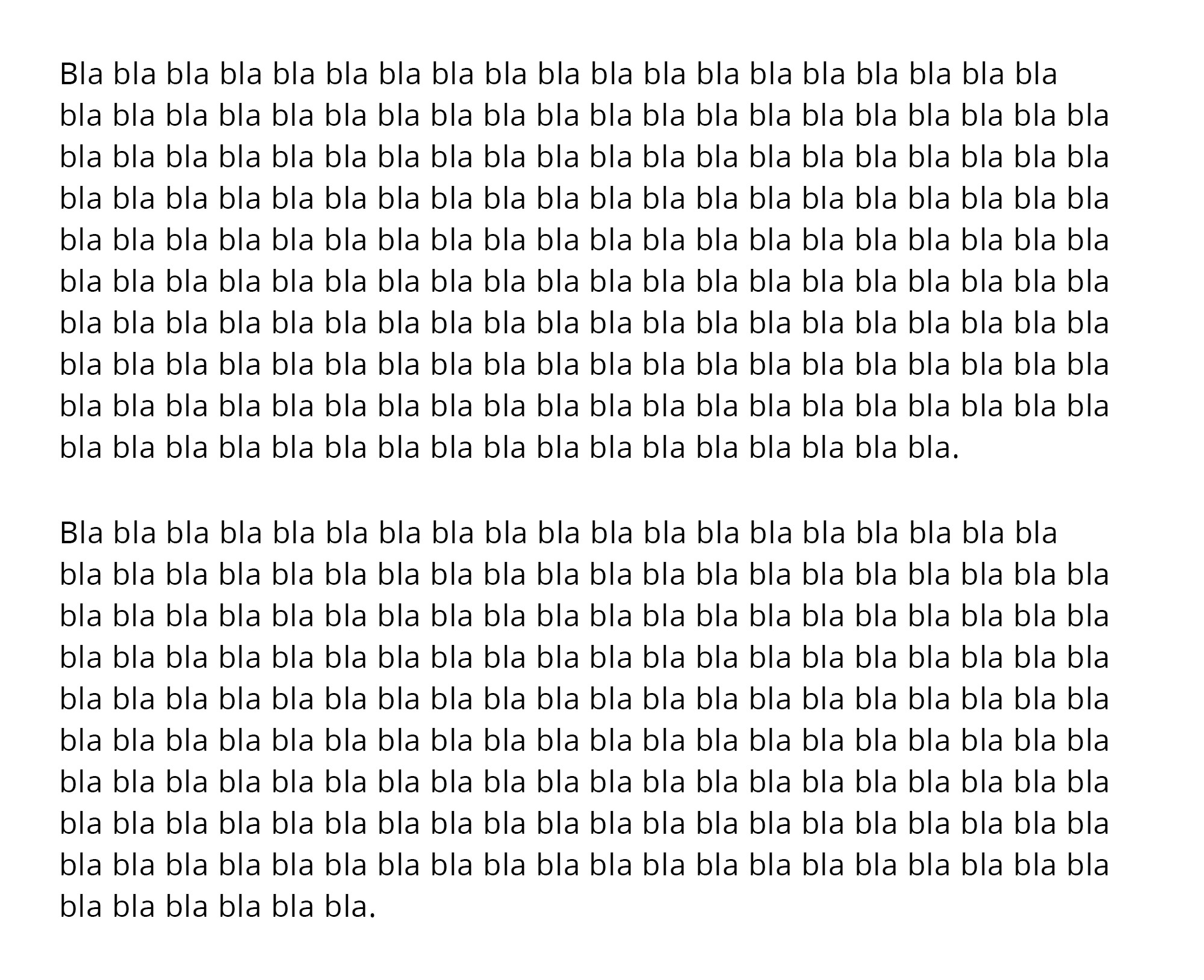 Example of verbose marketing copy seen as "bla bla bla"!