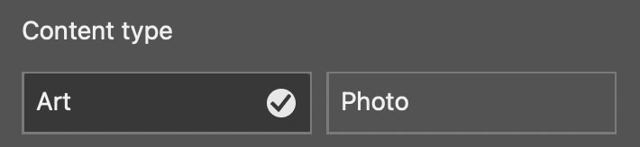 Photoshop image generation categories - art or photo