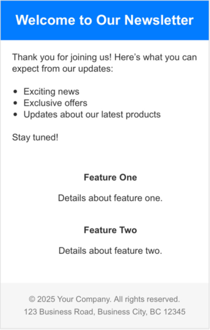 Screenshot of email as it appears in iPhone Mail