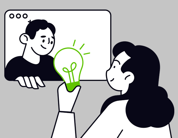 Illustration of people collaborating creatively