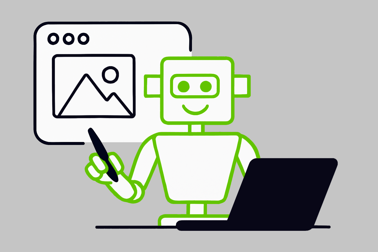 Illustration of a robotic graphic designer